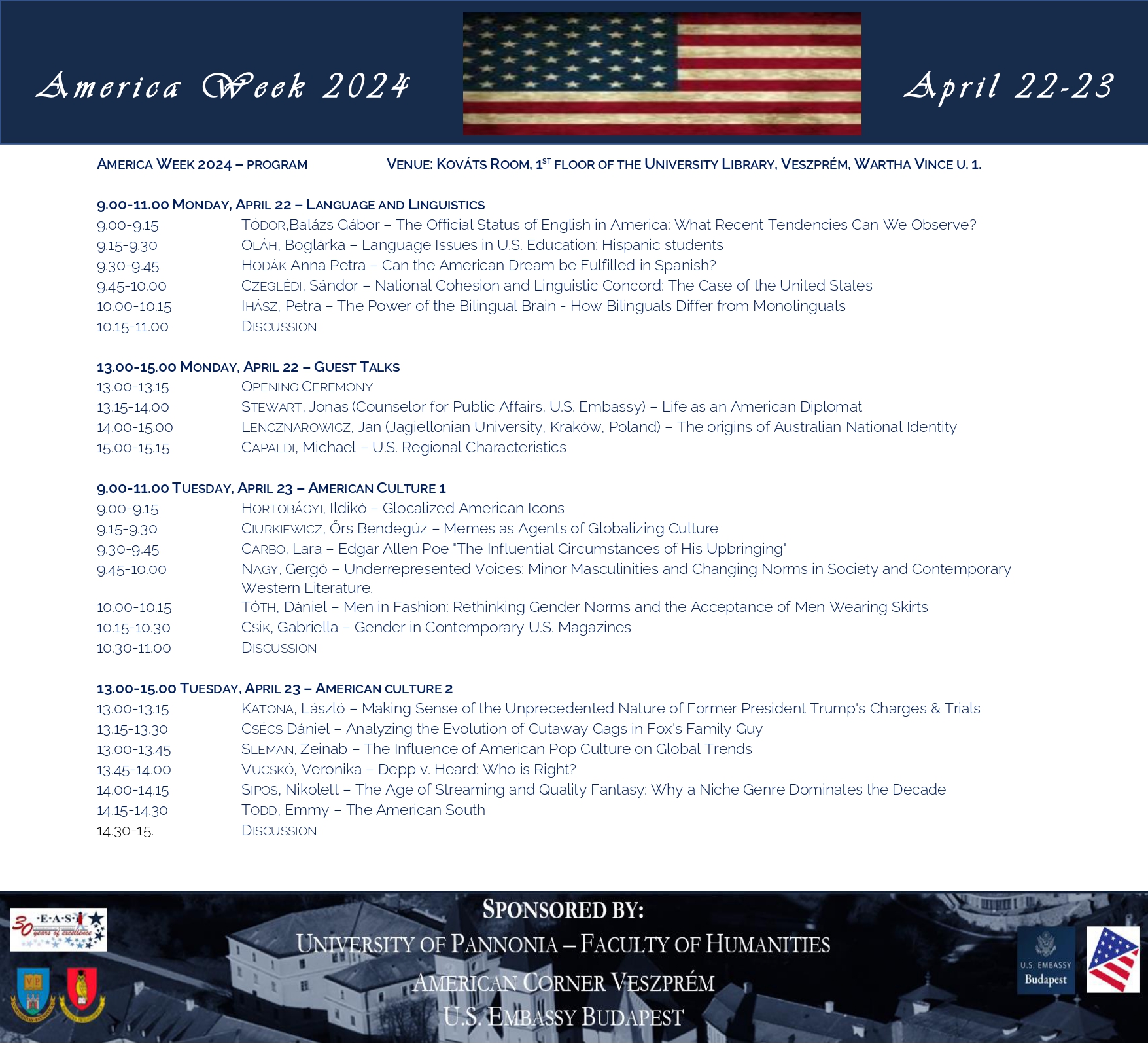 America Week 2024 program